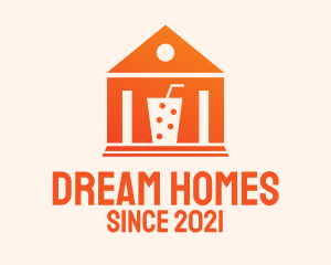 Cooler - Orange Milk Tea House logo design