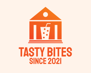 Cafeteria - Orange Milk Tea House logo design