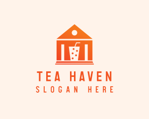 Orange Milk Tea House  logo design