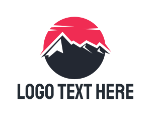 Rock Climber - Red Sun Mountain logo design