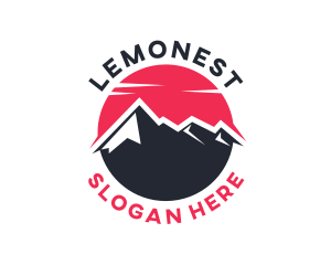 Vacation - Sun Mountain Peak logo design