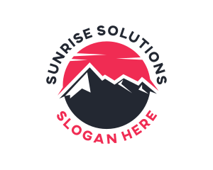 Sun - Sun Mountain Peak logo design