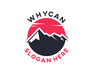 Vacation - Sun Mountain Peak logo design