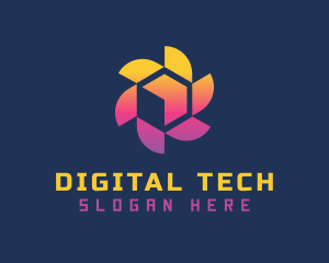 Digital - Pinwheel Digital Cube logo design
