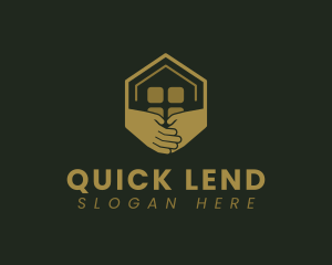 Lend - Hexagon House Hands logo design