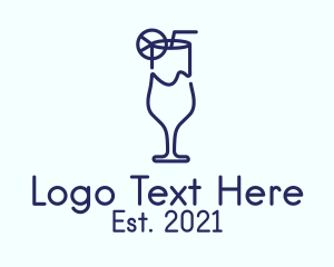 Alcohol - Blue Monoline Juice logo design