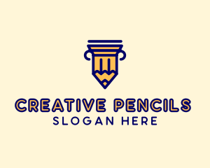 Pencil Pillar School logo design