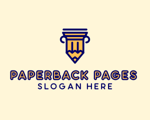 Bookstore - Pencil Pillar School logo design