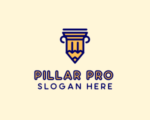 Pencil Pillar School logo design