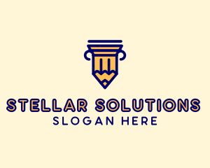 Pencil Pillar School logo design