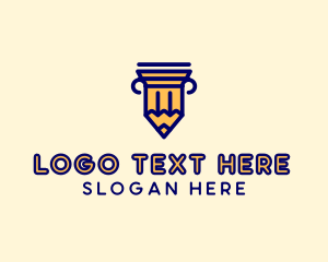 Writing - Pencil Pillar School logo design