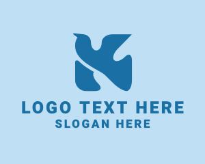 Organization - Flying Dove Letter K logo design