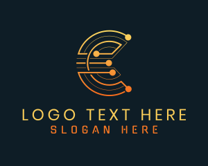 Unlock - Digital Cyber Security Letter C logo design