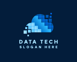 Database - Digital Cloud Pixel logo design
