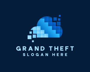 Programmer - Digital Cloud Pixel logo design