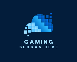 Storage - Digital Cloud Pixel logo design