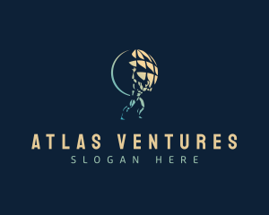 Atlas Globe Man logo design