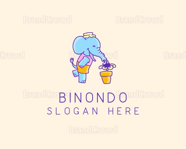 Elephant Flower Gardening Logo