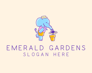 Elephant Flower Gardening logo design