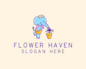 Elephant Flower Gardening logo design