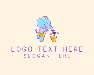 Elephant Flower Gardening Logo