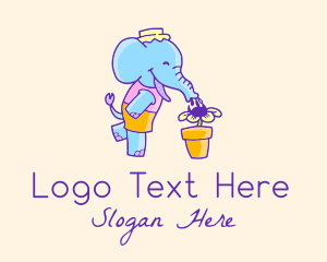 Thai - Elephant Flower Gardening logo design
