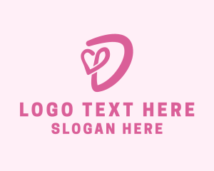 Pink - Beauty Cosmetics Salon Letter D logo design