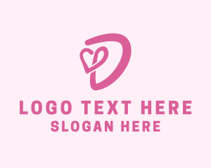 Love - Beauty Cosmetics Salon Letter D logo design