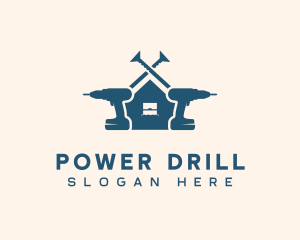 Carpentry Drill Power Tool logo design