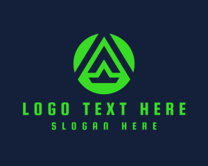 Green - Generic Neon Company Letter A logo design