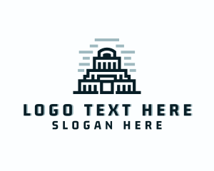 Landmark - Mayan Pyramid Temple logo design