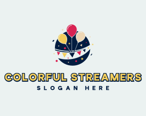 Streamers - Festival Balloons Confetti logo design