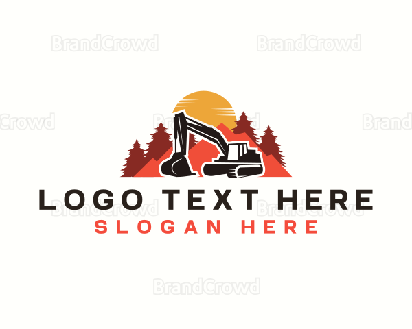 Industrial Excavator Digger Logo