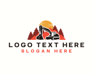 Backhoe - Industrial Excavator Digger logo design