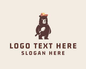 Cute - Child Bear Spoon logo design