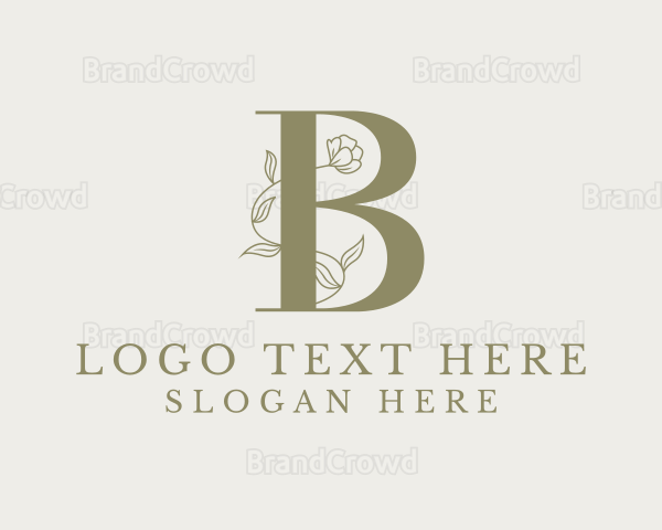 Floral Nature Garden Letter B Logo