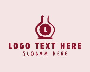 Pub - Wine Bottle Distillery logo design