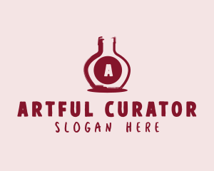 Wine Bottle Distillery logo design