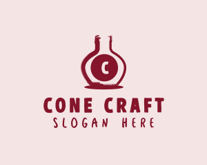 Wine Bottle Distillery logo design