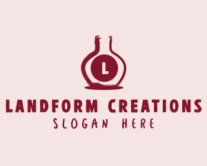 Wine Bottle Distillery logo design