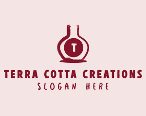 Wine Bottle Distillery logo design