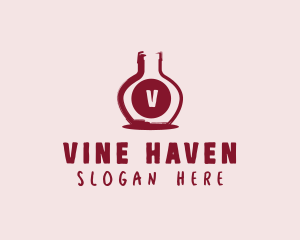 Wine Bottle Distillery logo design