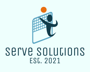 Serve - Volleyball Sports Player logo design