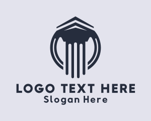 Pillar - Doric Architecture Column logo design