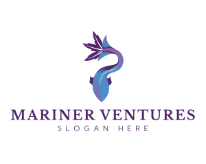 Blue Marine Fish logo design