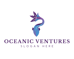 Blue Marine Fish logo design