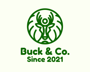 Green Forest Deer Branch logo design
