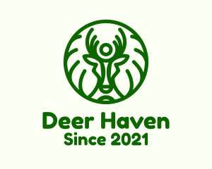 Green Forest Deer Branch logo design