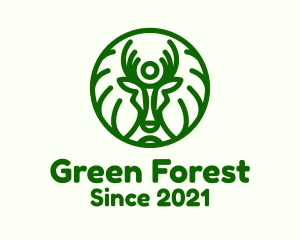 Green Forest Deer Branch logo design