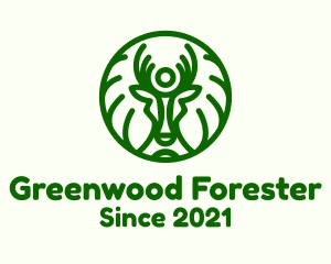 Green Forest Deer Branch logo design